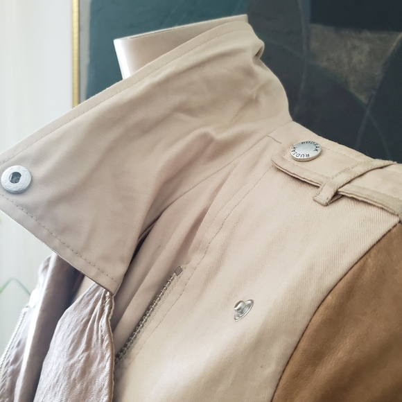 Rudsak | Waxed Cotton and Leather Asymmetrical Trench Coat - Picture 5 of 16